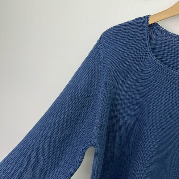 Gudrun Sjoden Women’s Navy Knit Square Neck Pullover Sweater - Picture 6 of 9